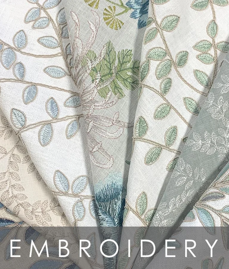 Embroidered botanical textiles from MAG Fabrics