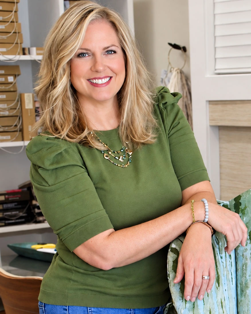 Suni Goff, owner of The Fabric Source, in the Santa Rosa Beach showroom